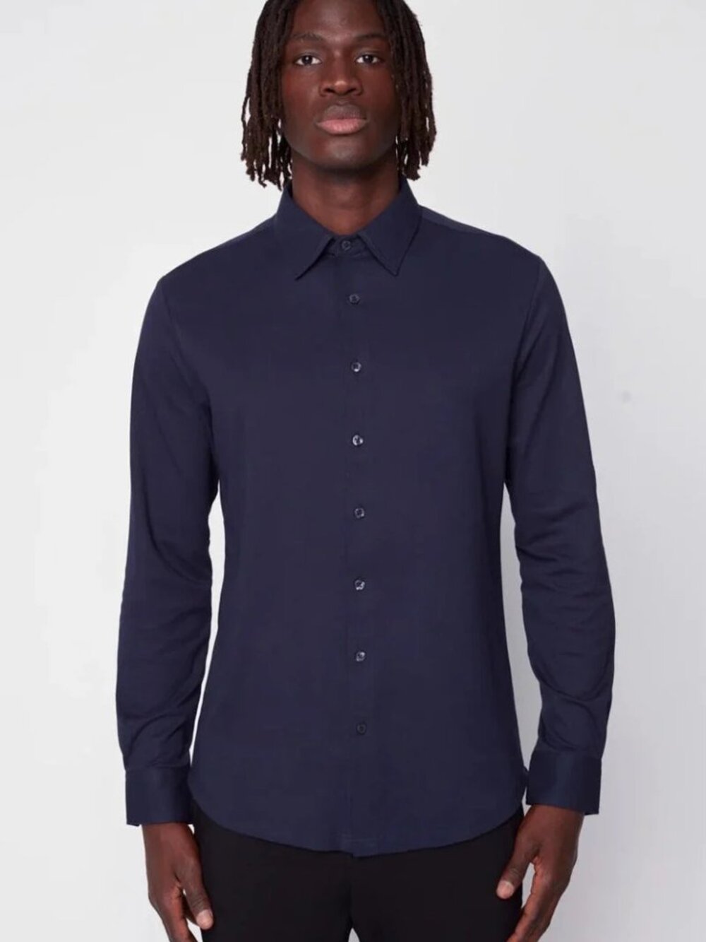 Projek Raw Navy Long Sleeve Knit Shirt/13752
